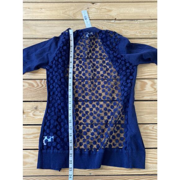 NWT $34.99 DE Collection Bouquet Cardigan Size Small Women’s Navy - Picture 6 of 8